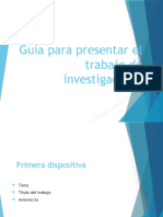 Guía para presentar el trabajo de investigación