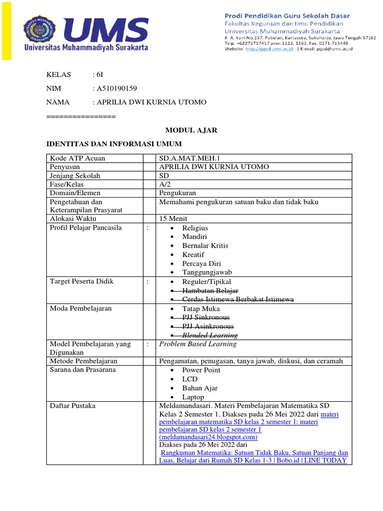Modul Ajar Kurikulum Merdeka Pdf