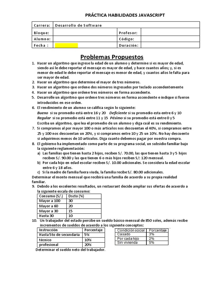 Algoritmos y Descuentos en JavaScript | PDF | Finanzas y dinero