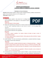 Tópicos Das Respostas Às Perguntas para A Escola Bíblica Dominical Do Dia 31-07-22