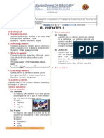 1RO COM Definicion y Clasificacion Del Sustantivo