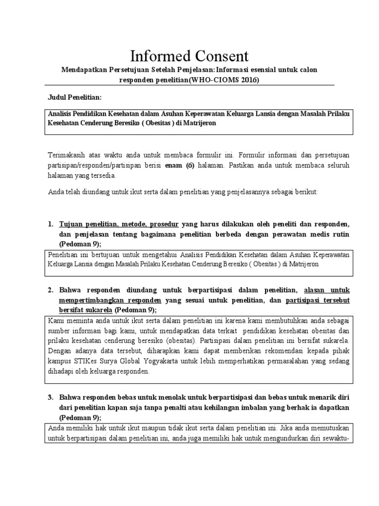 Informed Consent Etik Indra Pdf