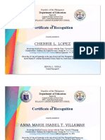 Certificate of Recognition: Cherrie L. Lopez