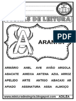 Fichas de Leitura para o Primeiro Ano Alfabetização Letra A Imprimir