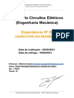 Análise Circuitos Elétricos Carregamento Descarga Capacitor