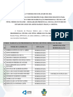 Habilitacao Profissional Tecnica de Teatro Homologacao Parcial