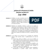 Ley 10060. Lucha Contra La Trata de Personas