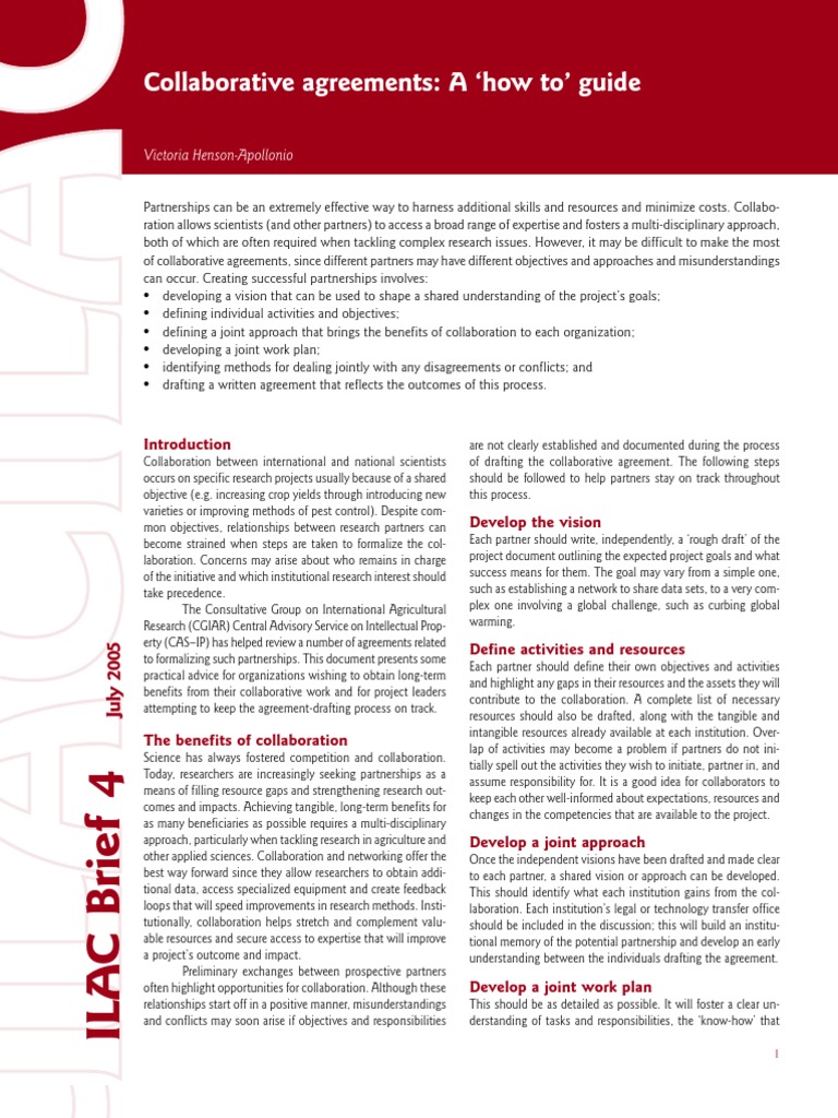 Guide to Effective Collaborative Agreements | PDF | Collaboration ...