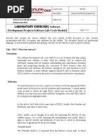 Laboratory Exercise (Software Development Projects/Software Life Cycle Models)