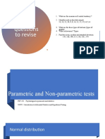 PSY 451 - Unit 2 Parametric and Non Parametric Test