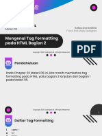 Materi 06 - Mengenal Tag Formatting Pada HTML Bagian 2