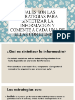 Cuales Son Las Estrategias para Sintetizar La Información