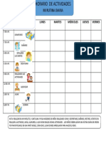 RUTINA DIARIA DEL HORARIO DE ACTIVIDADES