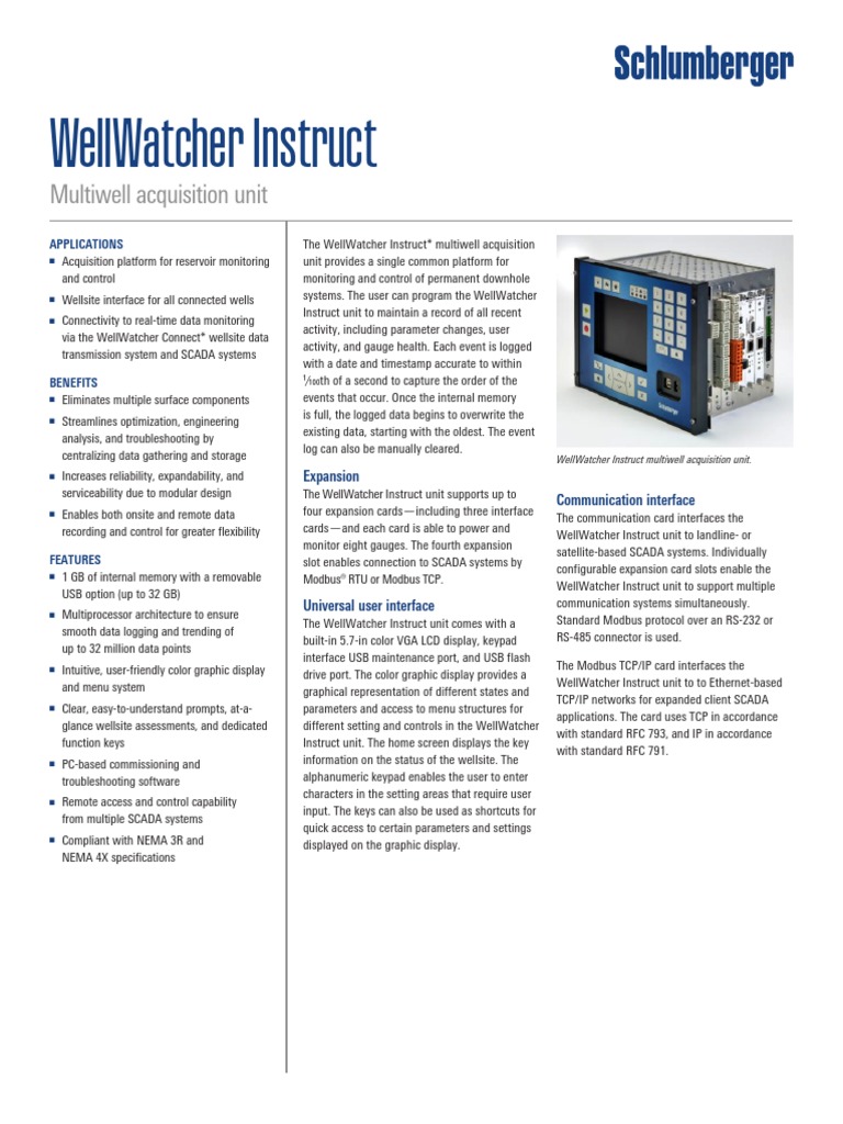 Wellwatcher Instruct: Multiwell Acquisition Unit | PDF | Scada ...