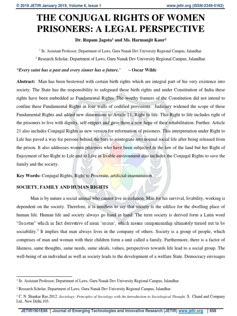 The Conjugal Rights of Women Prisoners: A Legal Perspective | PDF ...