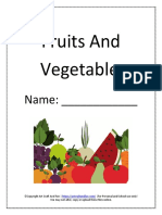 Fruit and Vegetable Worksheets