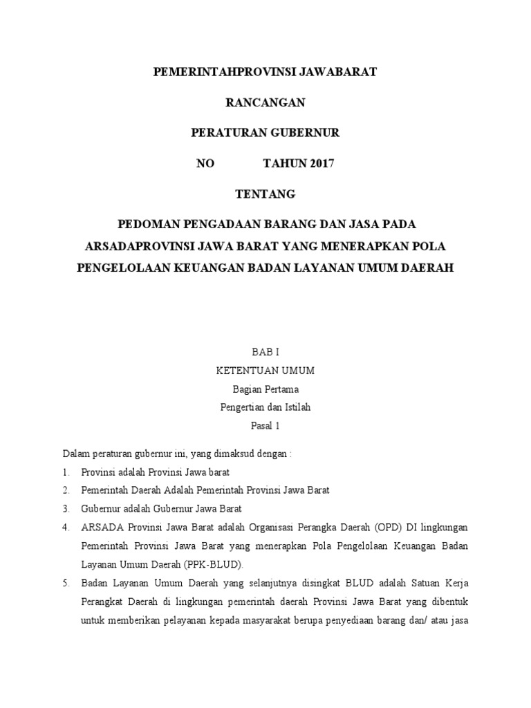 Pedoman Pengadaan Barang Jasa BLUD Jabar | PDF