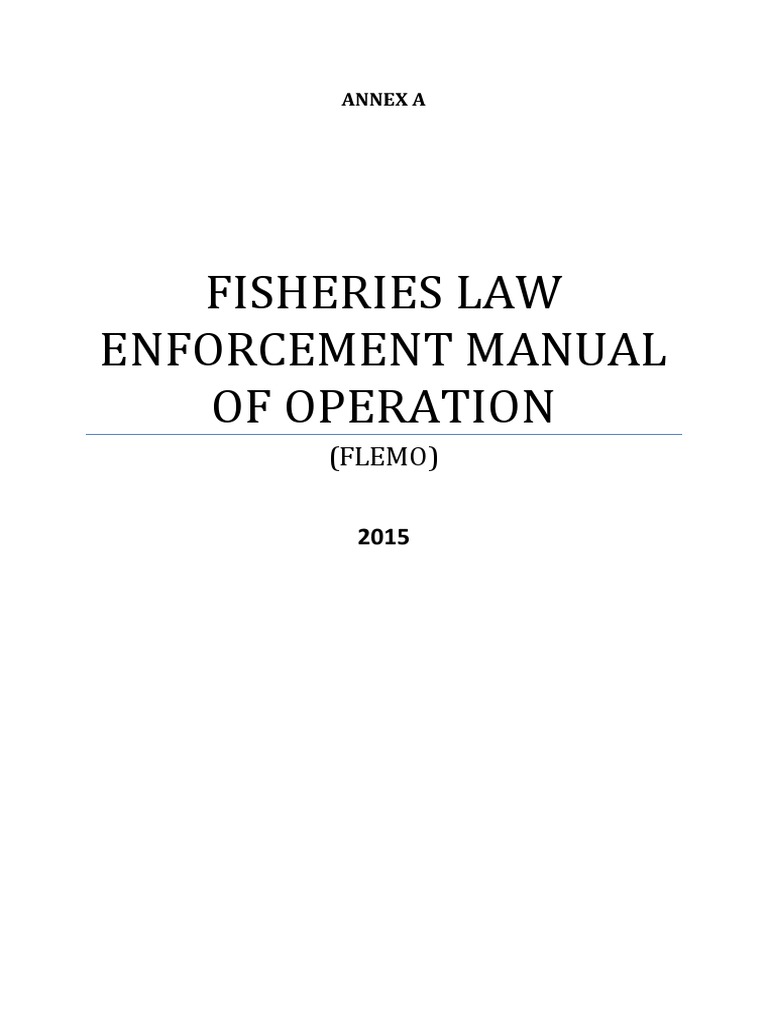 Fisheries Law Enforcement Manual of Operation (Flemo) PDF Fine (Penalty) Justice