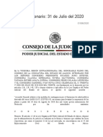 Acuerdo Plenario Del 31 de Julio de 2020 Del Consejo de La Judicatura Del Estado de Jalisco