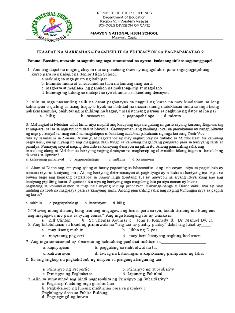 4th Test Esp 9 | PDF