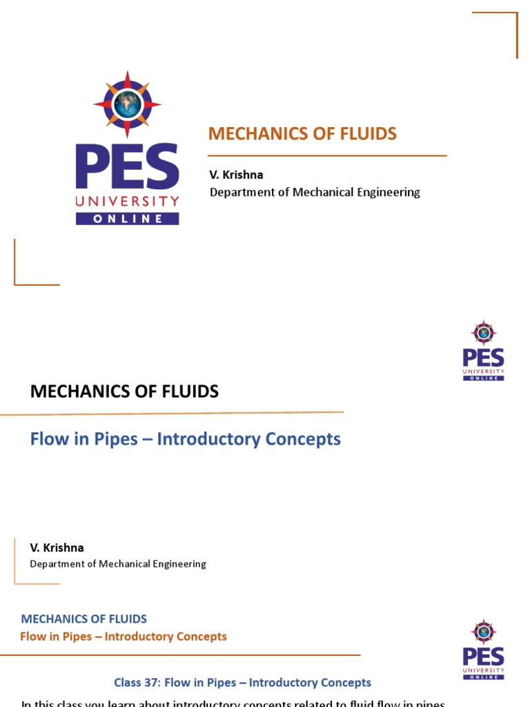 Fluid Flow in Pipes: Key Concepts | PDF | Fluid Dynamics | Reynolds Number