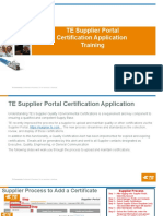 TE Supplier Portal - Certification Upload Stand Alone Application Training - MAR2020