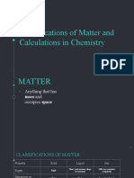 Clasifications of Matter and Calculations in Chemistry