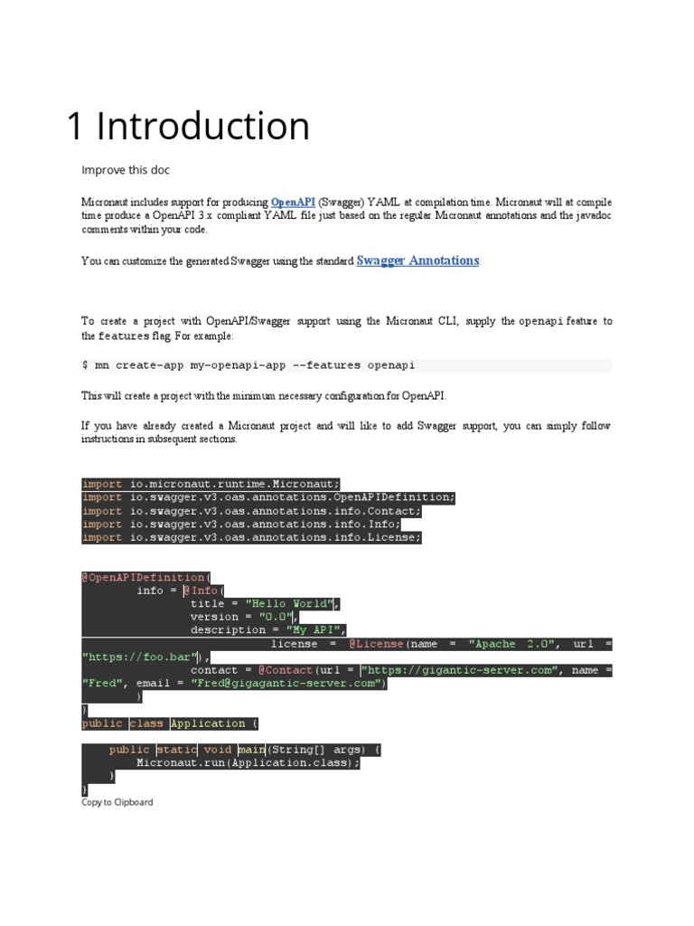 Swagger Annotations: Openapi | PDF | Java (Programming Language ...