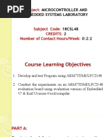 Subject:: Microcontroller and Embedded Systems Laboratory 18CSL48 2 0:2:2