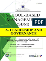 School-Based Management (SBM) : A. Leadership and Governance