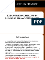 Consultation Project: Executive Bachelors in Business Management, Ump