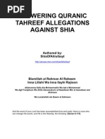 Answering Quranic Tahreef Allegations
