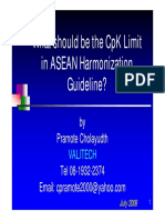 What Should Be The CPK Limit in Asean Harmonization Guideline?