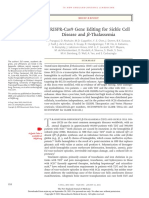 CRISPR-Cas9 Gene Editing for Sickle Cell Disease and β-Thalassemia