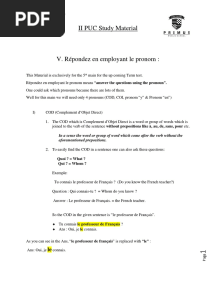 FRENCH II PUC Study Material 
