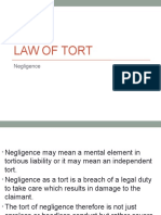 Law of Tort Negligence