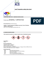 Mineral Turpentine SDS Safety Hazards