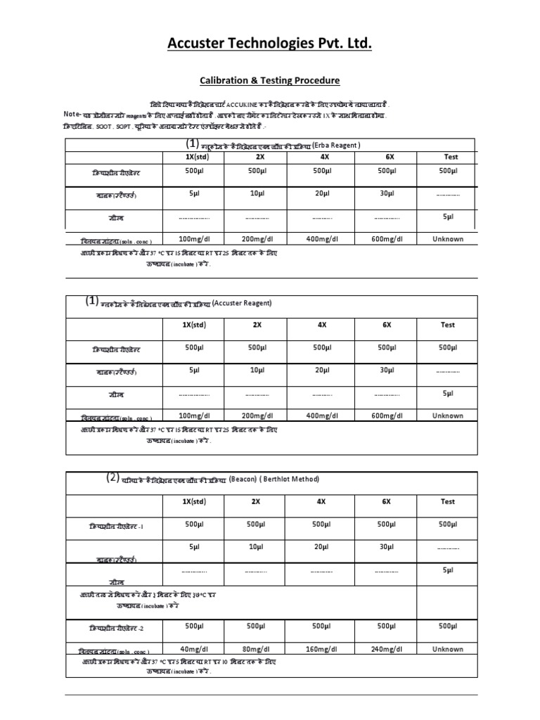 Calibration Chart in Hindi 10 PDF