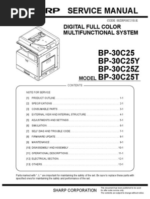 Service Manual Sharp BP-30C25