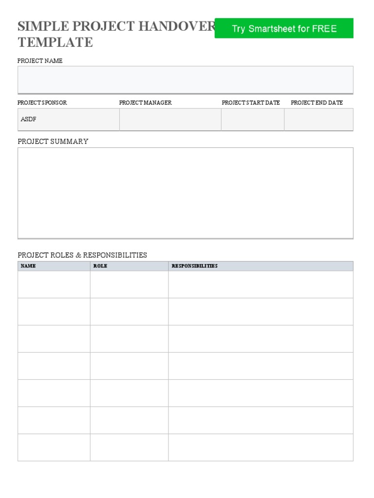 IC Simple Project Handover 11458 WORD | PDF