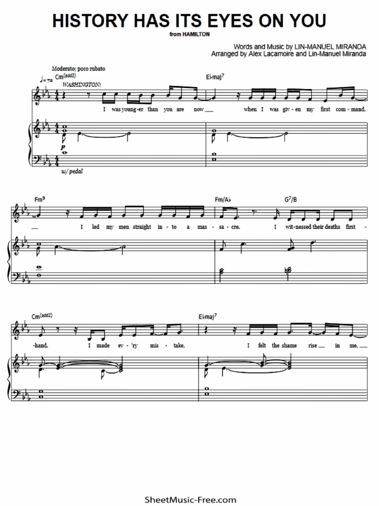 History Has Its Eyes On You Sheet Music From Hamilton PDF