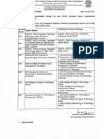 Creation of Examination Centres For End (Even) Semester Theory Examinations August-September 2022