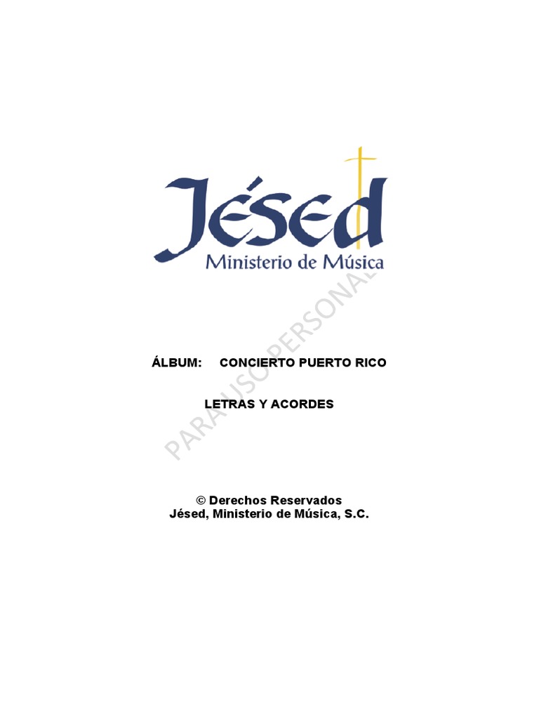 Letras CD Concierto Puerto Rico | PDF | Cristo (título) | Amor