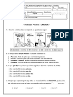 9 Ano - Avaliação Final - Inglês