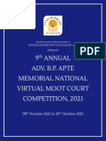 9 Annual Adv. B.P. Apte Memorial National Virtual Moot Court Competition, 2021