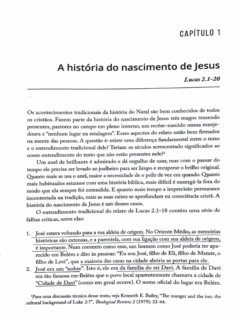 1º Texto para Resumir - Cap 1 - A História Do Nascimento de Jesus | PDF ...