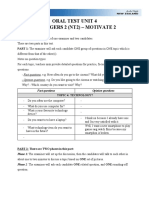 Oral Test Unit 4 Teenagers 2 (Nt2) - Motivate 2