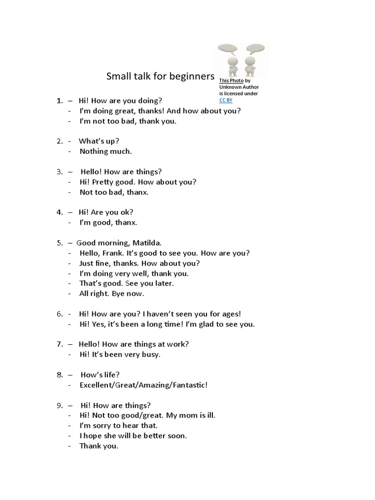 Small Talk For Beginners: This Photo by Unknown Author Is Licensed ...