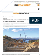 MOP Alista Decreto para Nuevo Mecanismo de Reajuste en Función de Alza de Materiales de Construcción - Diario Financiero