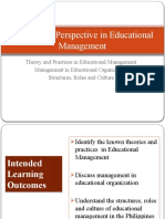 Theoretical Perspective in Educational Management